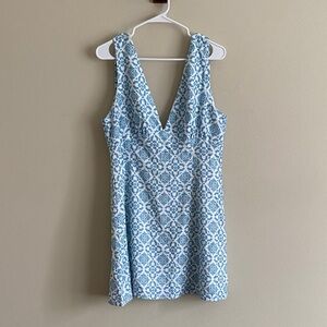 Billy J Blue Patterned Mini Dress